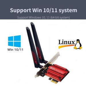 Teday 10DB Antennas WiFi 6E PCIE Adapter Intel AX210 Bluetooth 5.3 Wireless 5374Mbps 2 in 1 Tri Band 2.4G/5G/6Ghz WiFi 6 Network Card for PC Desktop Windows 10 11