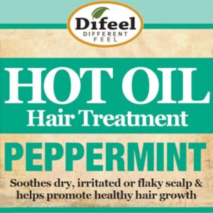 Difeel Peppermint Hot Oil Treatment for Dry, Irritated or Flaky Scalp - 7.1 oz Hair Treatment