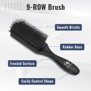 BRUSHZOO Hair Brush Set for Women, Men, and Kids - Detangling Brushes for Curly and Natural 3/4abc Hair, Wide Tooth Comb, Detangler Brush, and Hair Spray Bottle