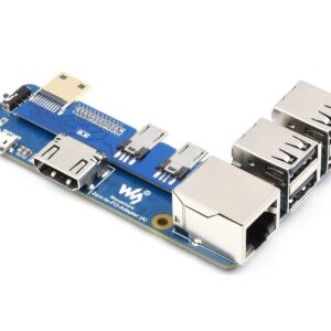 waveshare Pi Zero to Raspberry Pi 3 Model B/B+ Adapter, Onboard 4-CH USB Interface, 100M Ethernet Port and HDMI Port, Alternative for Raspberry Pi 3B/B+, Support Pi Zero and Zero 2W