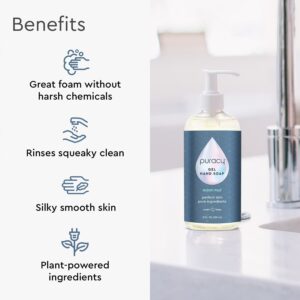 Puracy Gel Hand Soap - Perfect Skin, Pure Ingredients - with 15+ SuperPlant Ingredients for Clean, Soft, Smooth Skin, 99.09% from Mother Nature, Gently Scented Hand Wash, Ocean Mist, 12 Ounce (2-Pack)