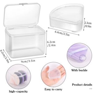 3 Pcs Makeup Sponge Holder Case, Beauty Blender Cosmetic Egg Powder Puff Protective Container Storage Box for Travel (Transparent)