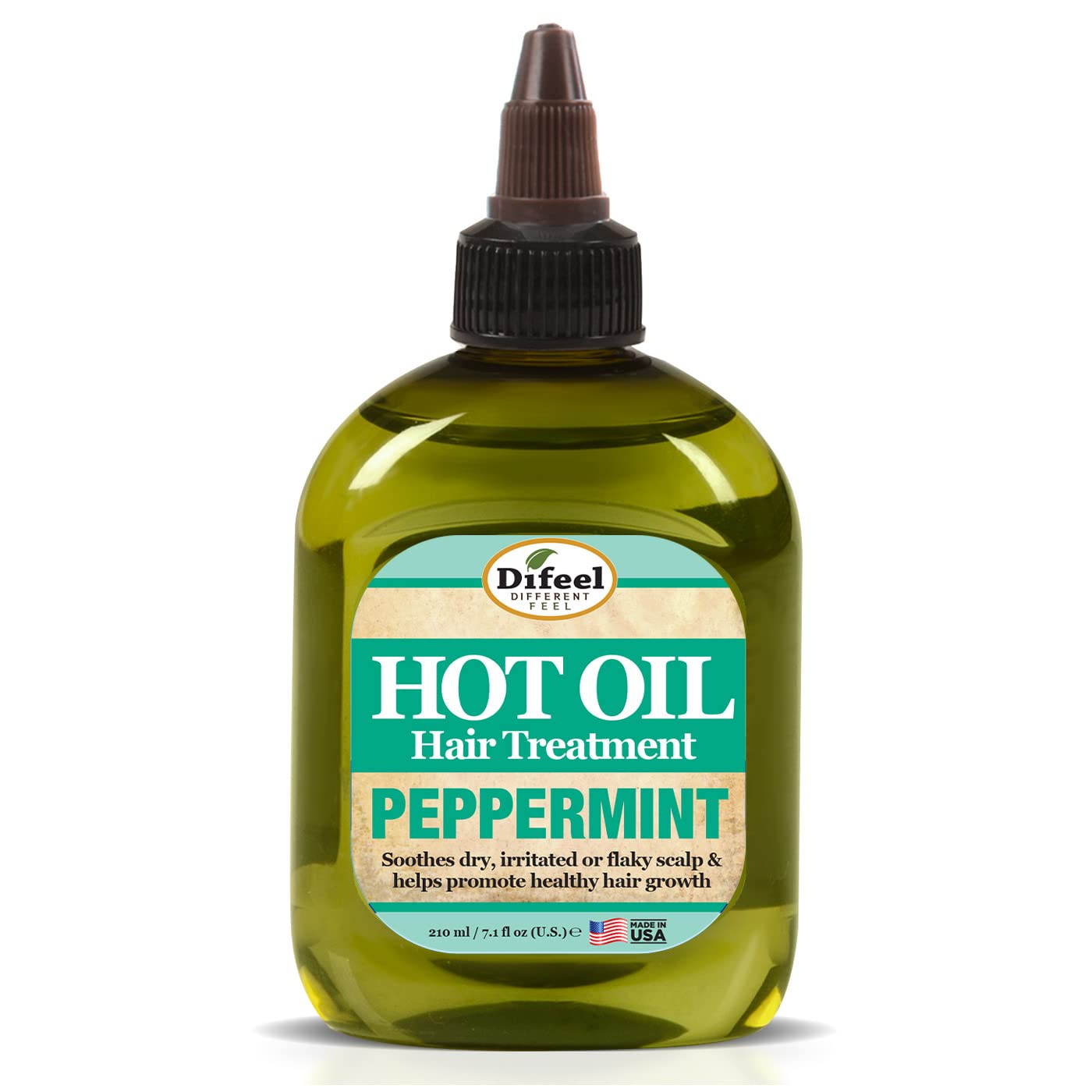 Difeel Peppermint Hot Oil Treatment for Dry, Irritated or Flaky Scalp - 7.1 oz Hair Treatment