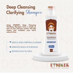 ETNIKER Deep-Cleansing Clarifying Shampoo | Afro-textured, Curly & Wavy hair | Remove Build-Up & Restore Shine | Free from Salt and Parabens | by L’mar | Size: 8.4 fl oz (250 mL)