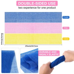 3 Pieces African Net Sponge Long Net Bath Sponge Exfoliating Shower Body Scrubber Back Scrubber Skin Smoother Body Exfoliating Cloth Nylon Bathing Scrubber for Men Women for Daily Use