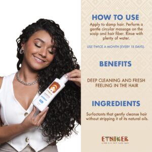 ETNIKER Deep-Cleansing Clarifying Shampoo | Afro-textured, Curly & Wavy hair | Remove Build-Up & Restore Shine | Free from Salt and Parabens | by L’mar | Size: 8.4 fl oz (250 mL)