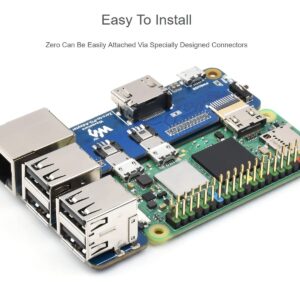 waveshare Pi Zero to Raspberry Pi 3 Model B/B+ Adapter, Onboard 4-CH USB Interface, 100M Ethernet Port and HDMI Port, Alternative for Raspberry Pi 3B/B+, Support Pi Zero and Zero 2W