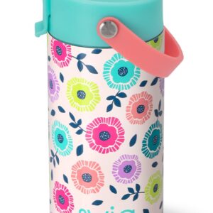 Swig Life 12oz Insulated Water Bottle for Kids with Straw & Flip + Sip Handle, Dishwasher Safe, Cup Holder Friendly Stainless Steel Water Bottle for Girls and Boys (Dipsy Daisy)