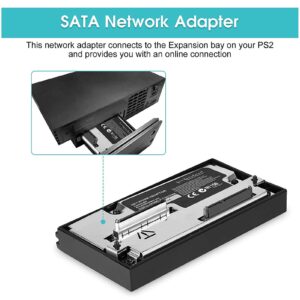 SATA Interface Network Adaptor, HDD Hard Disk Adapter, for PS2 Game Console, with 8MB FMCB V1.966 Memory Card, Supports up to 2TB SATA HDDs