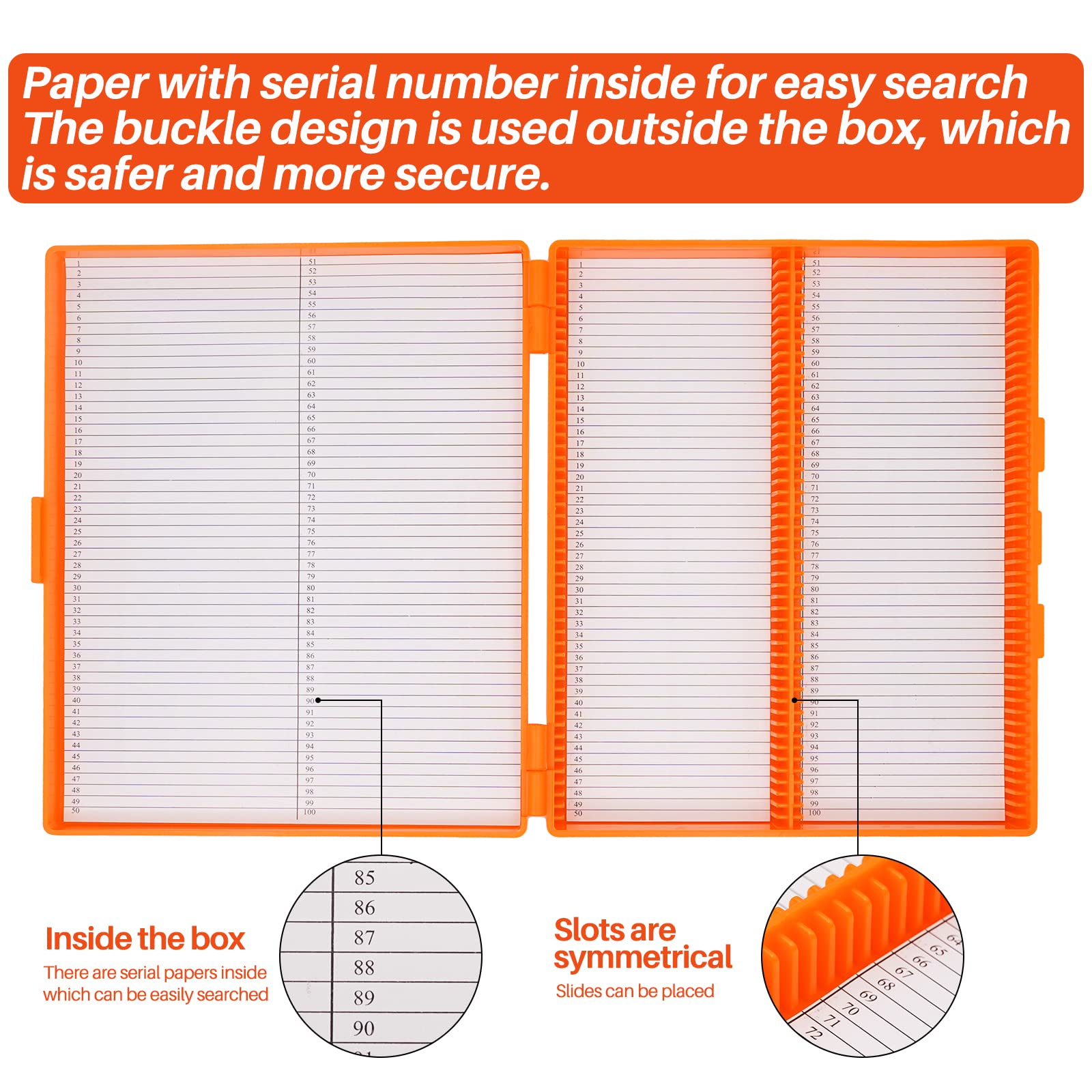 HHNIULI 4 PCS Microscope Slide Box, Holds 100 Slides Each One, Polypropylene Microscope Slide Holder 8.27" Length x 6.69" Width x 1.26" Height