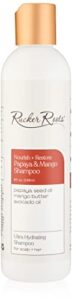 rucker roots nourish + restore papaya & mango shampoo| sulfate-free| cleansing| repairs damage|