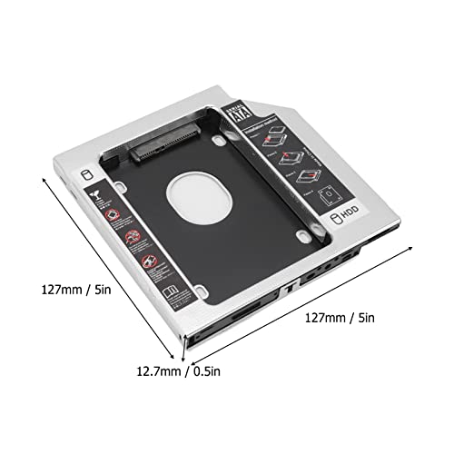 to 2nd HDD SSD Enclosure Hard Drive Caddy Tray Easy Installation for PC Aluminum Alloy