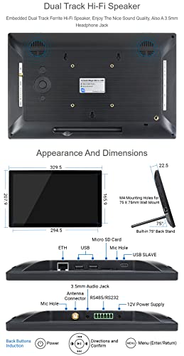 waveshare 13.3inch Magic Mirror Mini-Computer Powered by Raspberry Pi CM4 13.3inch HD Touch Screen with USB/ETH Ports with Powerful Raspberry Pi CM4101000 Inside