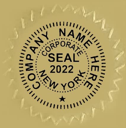 Corporate Seal Gold Foil Labels - Corp, LLC, and NFP Stickers (Customized with Your Business Information) (Corp)