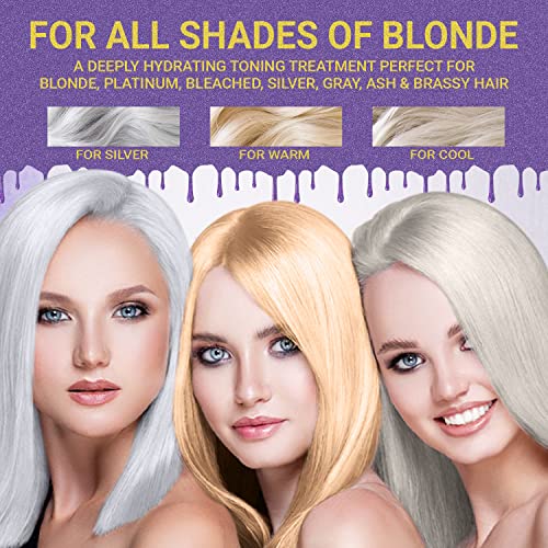 Natural Riches Purple Hair Mask and Blonde Toner for Bleached, Brassy, Platinum, Silver, Gray, or Ash Hair - Removes Yellow Tones - 16 Oz