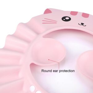 Baby Shower Cap Toddler Bath Hat Adjustable Shampoo Cap Waterproof Bath Cap with Ear Protection Safe Shower Visor Soft EVA Washing Hair Shield Hat for Infants Kids Children Boys Girls 6 Months-6 Years