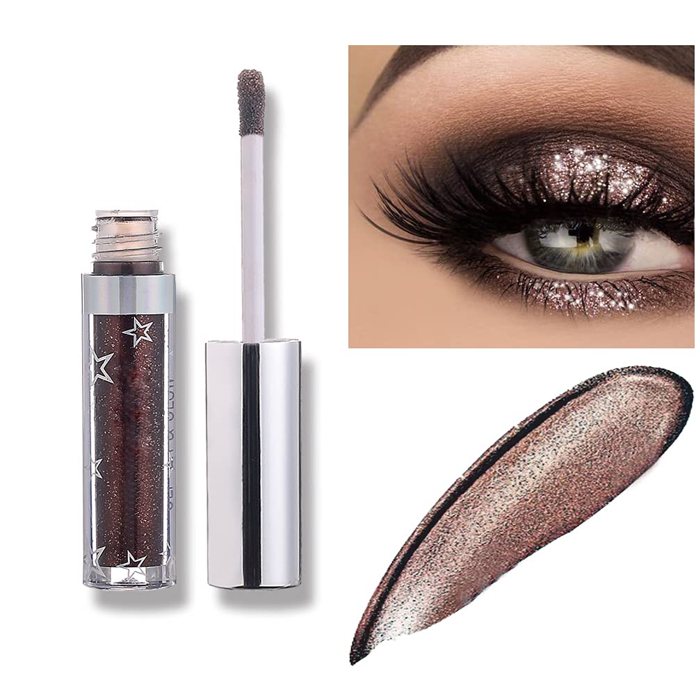 Hotiary Glitter Liquid Eyeshadow Metallic Pigments Shimmer Makeup Metals Gloss for Eyes Eyeliners Sparkling Eye Shadow Shiny Pen Eyeliner Kit Long Lasting Waterproof (12 Colors Set)