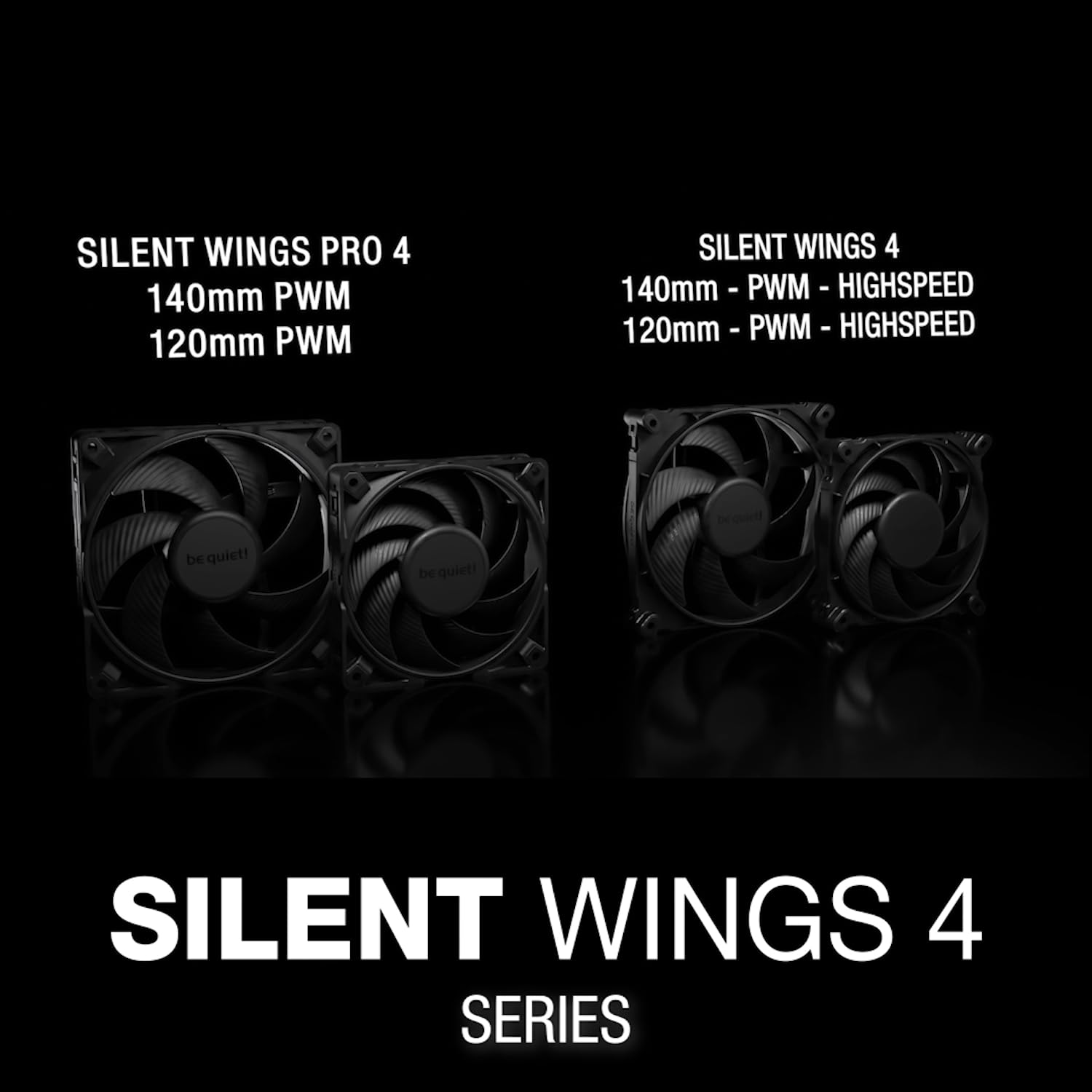 be quiet! Silent Wings Pro 4 140mm PWM High Speed 2400 RPM Premium Low Noise Cooling Fan | 4-Pin | BL099