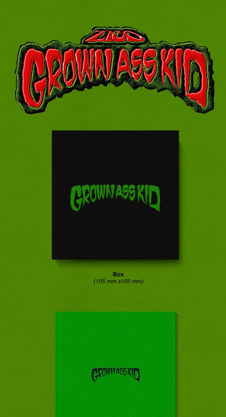 DREAMUS ZICO Grown Ass Kid 4th Mini Album PhotoBook Version CD+Poster on Pack+Photobook+Sticker+Tracking Sealed, GREEN