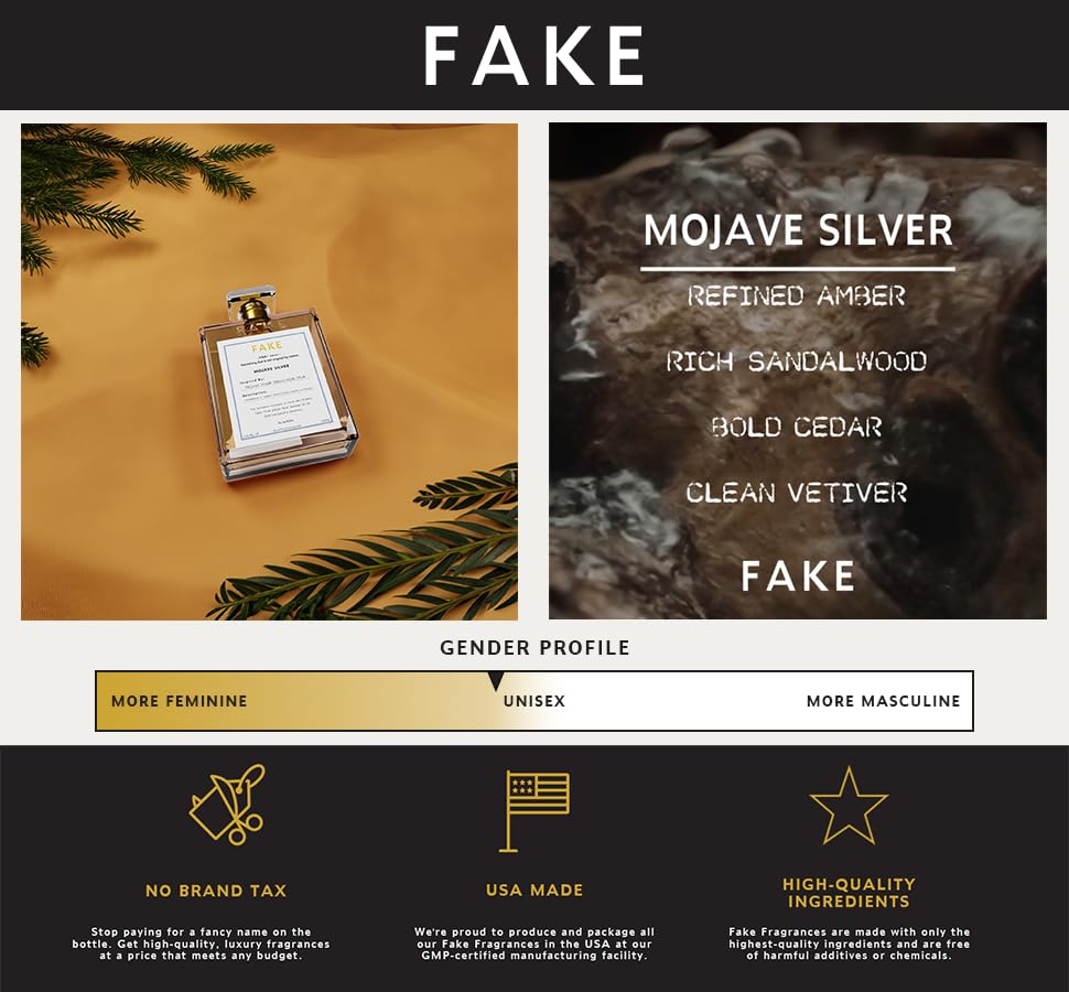 Fake Mojave Silver Inspired by Mojave Ghost 3.4oz Unisex Cologne/Perfume | Almost an Exact Clone | Robust Burst of Amber Floral-Sweet scent with a Woodsy Backbone | Unisex Fragrance is Addictive!