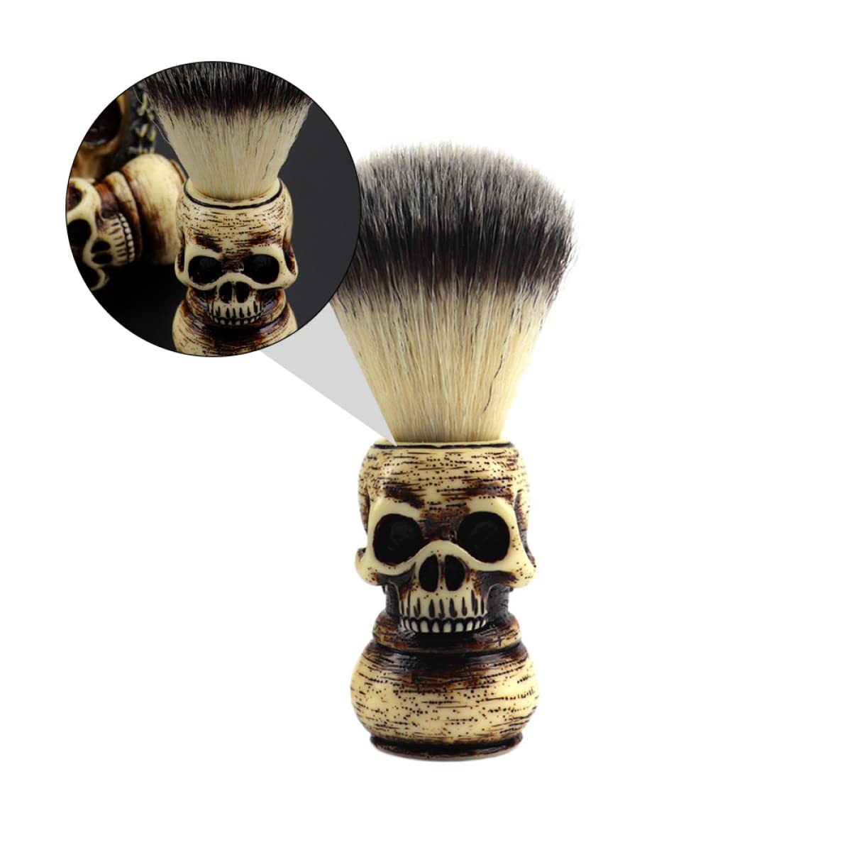 FRCOLOR 1pc Skull Beard Brush Beard Hair Brush Men Shaving Kit Hair Shaving Brush Shaving Brush with Handle Straight Razor Stand Kit Hair for Women Man Shaving Cream Shave Fluff