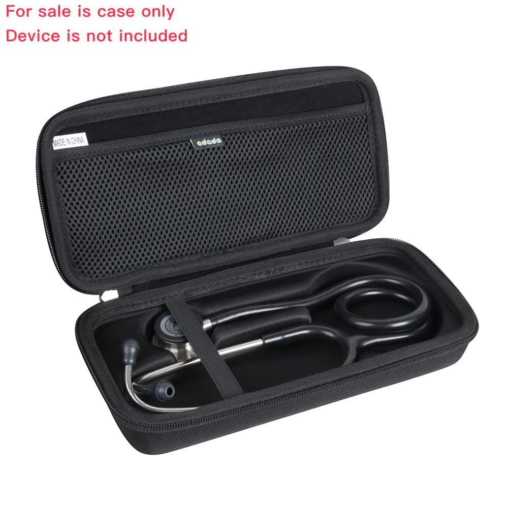 Adada Hard Travel Case for 3M Littmann Classic III Monitoring Stethoscope (Black)