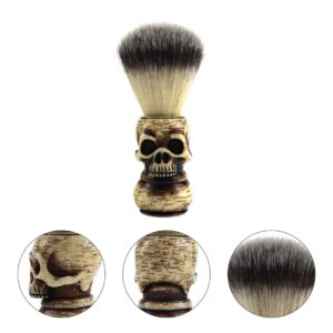 FRCOLOR 1pc Skull Beard Brush Beard Hair Brush Men Shaving Kit Hair Shaving Brush Shaving Brush with Handle Straight Razor Stand Kit Hair for Women Man Shaving Cream Shave Fluff