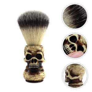 FRCOLOR 1pc Skull Beard Brush Beard Hair Brush Men Shaving Kit Hair Shaving Brush Shaving Brush with Handle Straight Razor Stand Kit Hair for Women Man Shaving Cream Shave Fluff