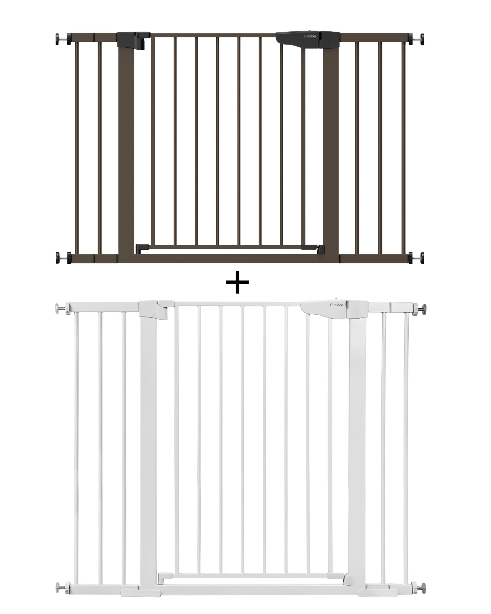 Cumbor 36" Extra Tall Baby Gate for Dogs and Kids & Cumbor 30.5" Tall Auto Close Safety Baby Gate, 29.5"- 46" Width Dog Gate for House, Stairs, Doorways