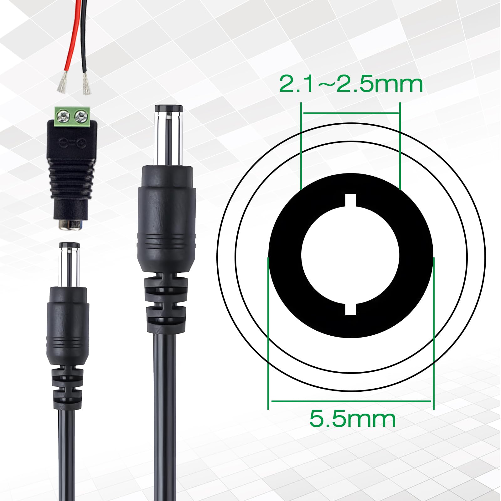 UltraPoE UL Listed DC 12V 5A Power Adapter, AC100~240V 50/60Hz to DC Output 12V Power Supply, 5.5mm x 2.5mm Plug, for LED Light Bar, DVR, NVR, High Power Camera