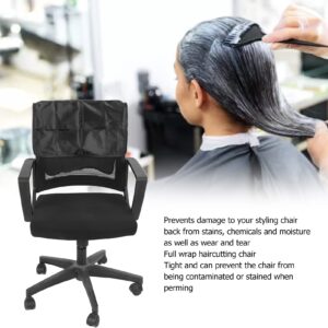 Hairdresser Barber Chair Cover Chair Back Cover Wrap Oxford Fabric Chair Cover Resistant Black Back Protective Cover for Beauty Salon