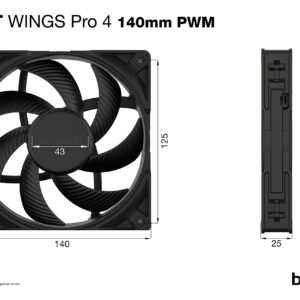 be quiet! Silent Wings Pro 4 140mm PWM High Speed 2400 RPM Premium Low Noise Cooling Fan | 4-Pin | BL099