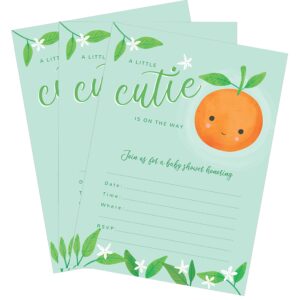 Wish Clover Little Cutie Baby Shower Invitations Fill-In Style (24-Count) Envelopes Included