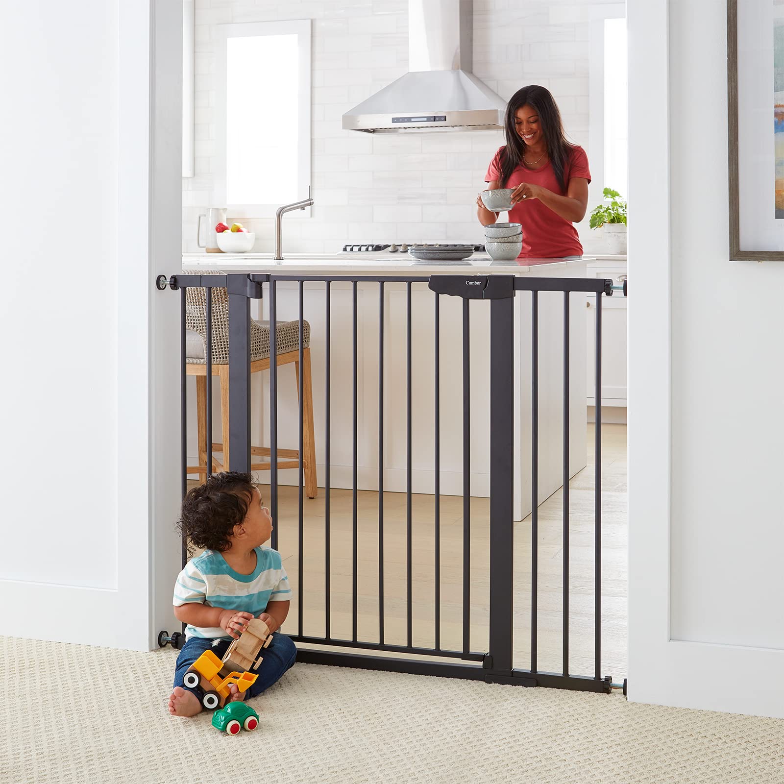 Cumbor 36" Extra Tall, 29.7"- 46" Width Baby Gate for Dogs and Kids & Cumbor 30.5" Tall 29.5-46" Width Dog Baby Gate for House, Stairs, Doorways