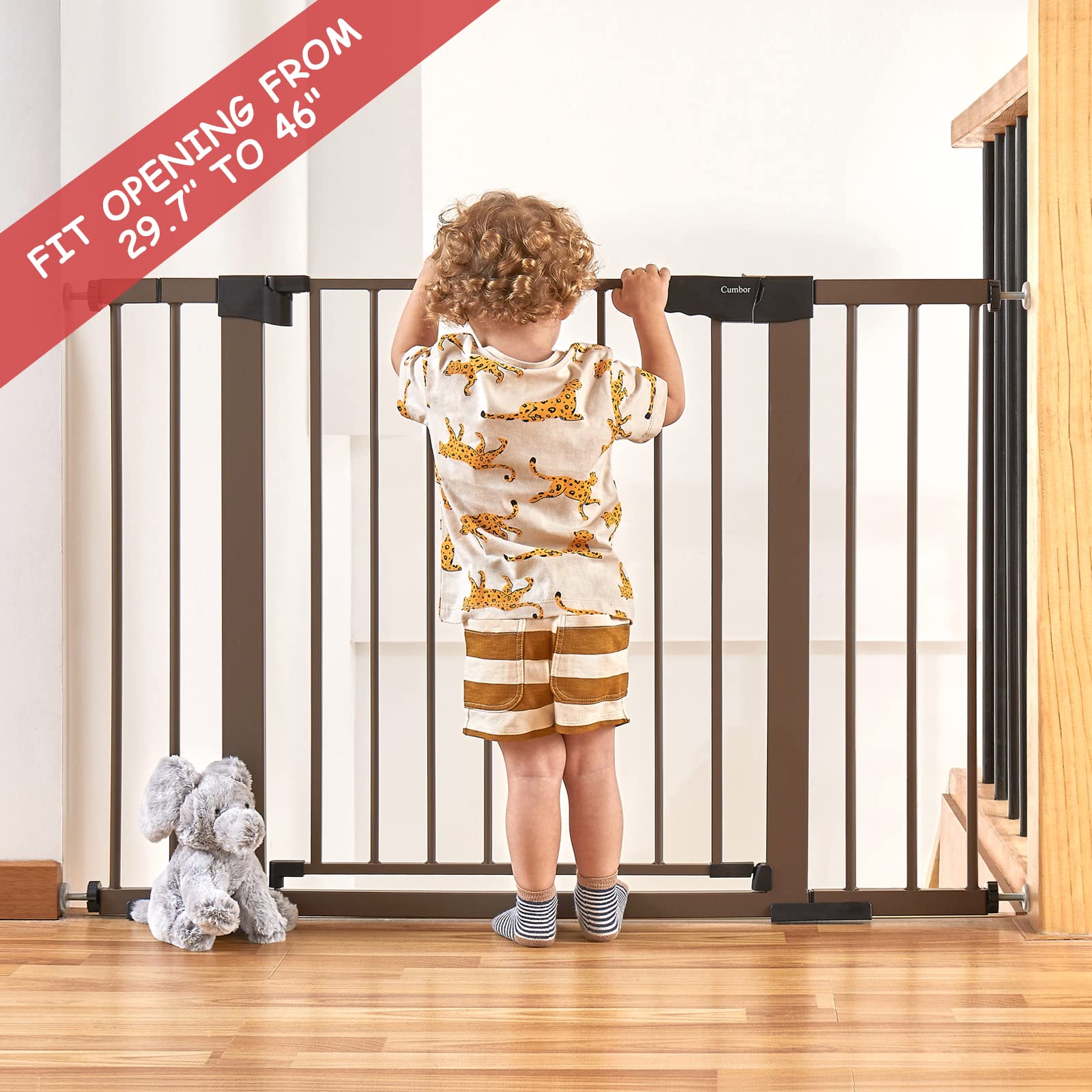 Cumbor 36" Extra Tall Baby Gate for Dogs and Kids & Cumbor 30.5" Tall Auto Close Safety Baby Gate, 29.5"- 46" Width Dog Gate for House, Stairs, Doorways