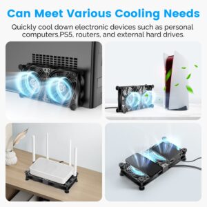 ELUTENG Dual USB Computer Cooling Fan High Speed 120mm Computer Fan Adjustable 5V USB Port Heatsink USB Cooling Fan 12cm for Laptop Receiver DVR PlayStation Xbox Desk Computer Cabinet Cooling