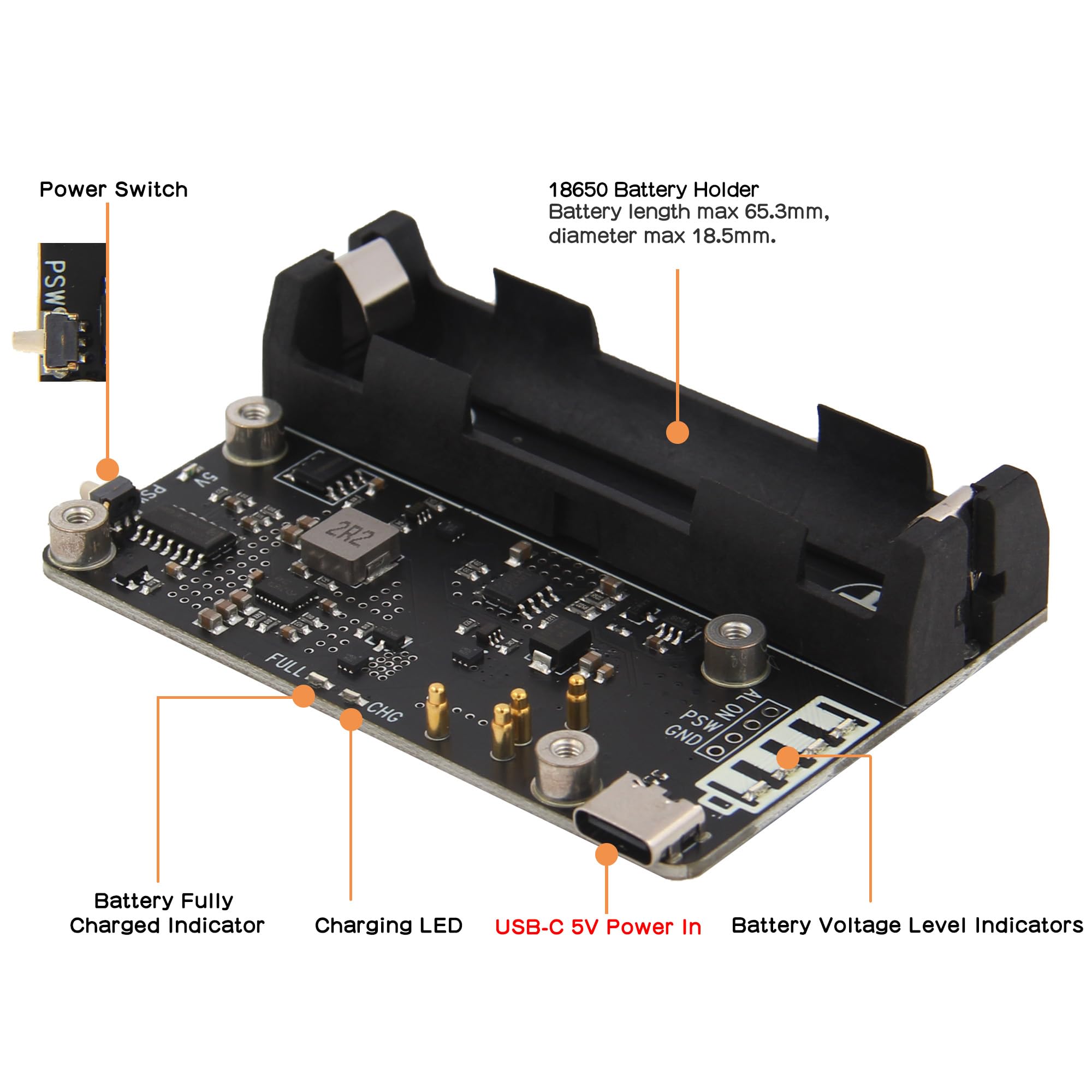 Geekworm X306 V1.3 UPS Expansion Board for Raspberry Pi Zero 2W (Not Include Raspberry Pi&Battery)