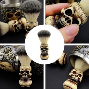 FRCOLOR 1pc Skull Beard Brush Beard Hair Brush Men Shaving Kit Hair Shaving Brush Shaving Brush with Handle Straight Razor Stand Kit Hair for Women Man Shaving Cream Shave Fluff