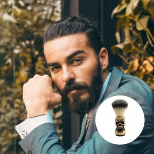 FRCOLOR 1pc Skull Beard Brush Beard Hair Brush Men Shaving Kit Hair Shaving Brush Shaving Brush with Handle Straight Razor Stand Kit Hair for Women Man Shaving Cream Shave Fluff