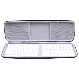 ltgem case compatible with apple magic keyboard with touch id numeric keypad mq052ll/a mmmr3ll/a, mouse and trackpad(inside: 16.9"x4.8"x0.6"), case only