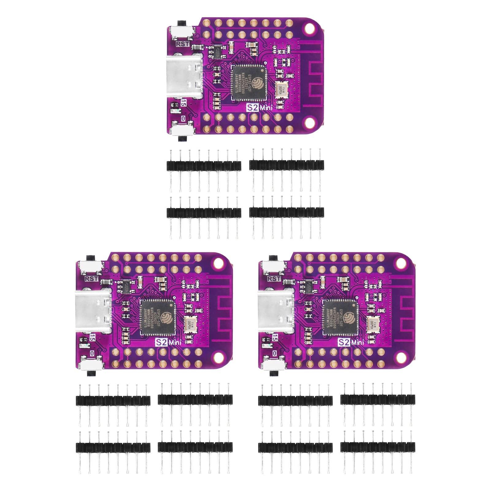 MELIFE 3pcs ESP32 S2 Mini WiFi Board Based ESP32-S2FN4R2 ESP32-S2 4MB Flash Type-C Connect Compatible with MicroPython