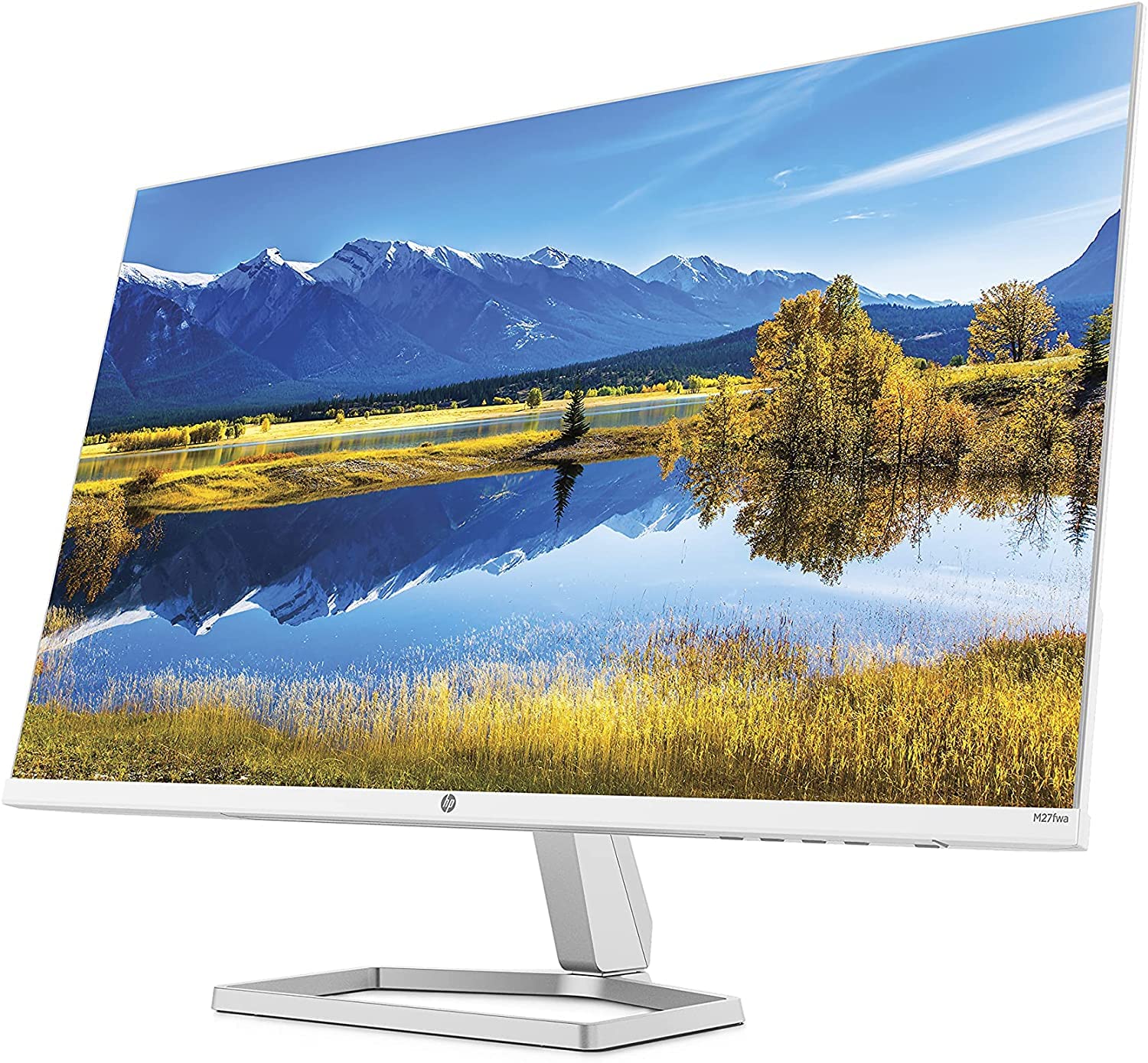 HP 27" Monitor FHD IPS LED Backlit with Audio White Color, Display Features: On-Screen Controls; AMD FreeSync™; Low Blue Light Mode; Dual Speakers (2W per Channel). M27fwa