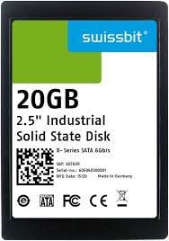 swissbit sfsa020gs2ak1to-i-6b-22p-std, solid state drive, 20gb, 5v, 2.5" sata ssd, x-76, 3d pslc, -40 to 85°c