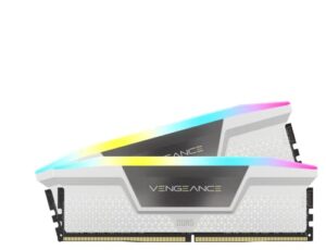 corsair vengeance rgb ddr5 ram 32gb (2x16gb) 6000mhz cl36-36-36-76 1.35v intel xmp desktop computer memory - white (cmh32gx5m2d6000c36w)