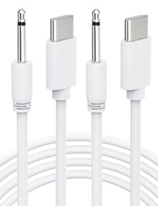 bicmice usb type c dc charging cable 2.5mm dc charger cord 2.6ft replacement-2 pack(white)