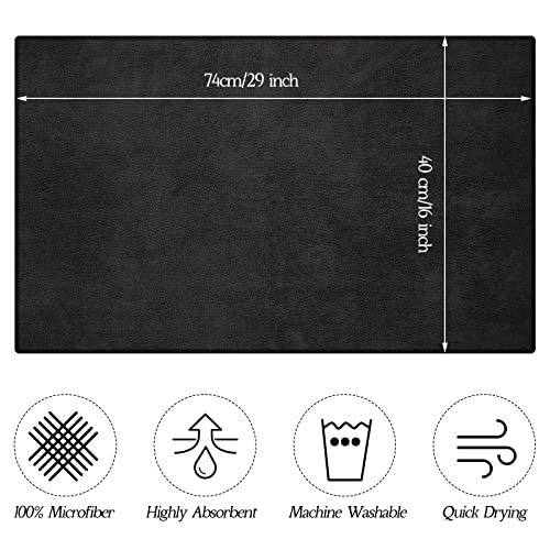 40 Pack Bleach Proof Towels Microfiber Absorbent Salon Towels Bleach Resistant Hair Towel Quick Dry Hand Towels Bulk 16 x 29 Inches for Gym, Bath, Spa, Shaving, Barber (Black)