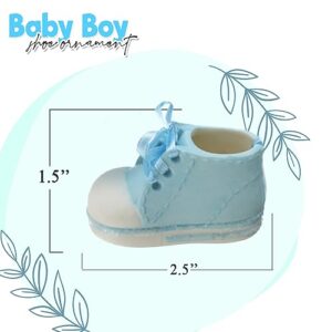 Baby Boy Shoe Personalized Ornament Babys First Christmas Ornament 2022 Blue Booties for New Parents, Birth, Baby Shower, Babys First Christmas Ornament 2022 Can be Personalized - with Gift Box