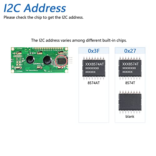 FREENOVE I2C LCD 1602 Module (2 Pack), New Type IIC TWI Serial 16x2 Display, Compatible with Arduino Raspberry Pi Pico ESP32 ESP8266