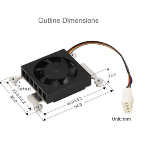 waveshare Dedicated All-in-One 3007 Cooling Fan for Raspberry Pi Compute Module 4 CM4, PWM Speed Adjustment,Low Noise, More Practical,with Thermal Tapes