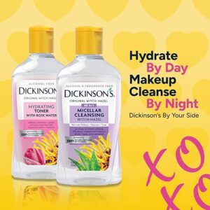 Dickinson's Micellar Cleansing Witch Hazel, An All-in-1 Makeup Remover, Pore Refiner, Skin Cleanser and Toner; Alcohol Free with Aloe, for Sensitive Skin, 16oz